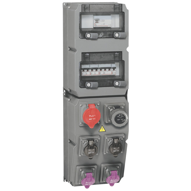 Legrand 059863 - Coffret multiprise Hypra IP44 -6 prises : prise 32A 3P+T + disj. + inter diff