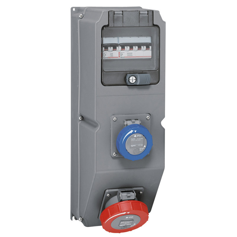 Legrand 059873 - Coffret multiprise Hypra IP66/67-55 - 2 prises : prise 32A 3P+N+T + disjoncteur