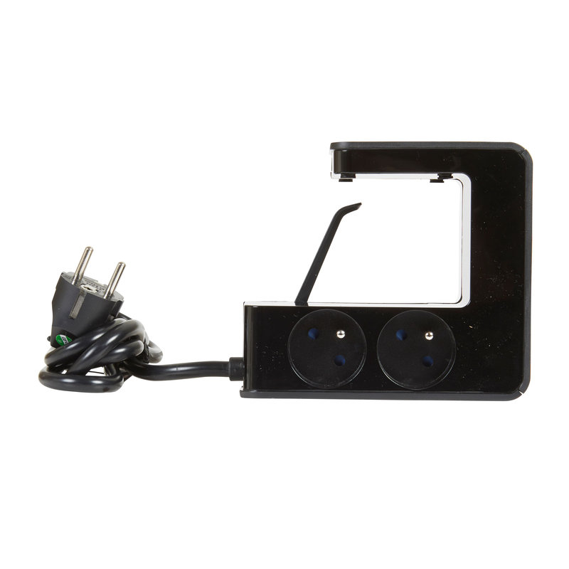 Legrand 050412 - Rallonge clipsable 4x2P+T , 2 USB Type-A , interrupteur et cordon 1,5m - noir