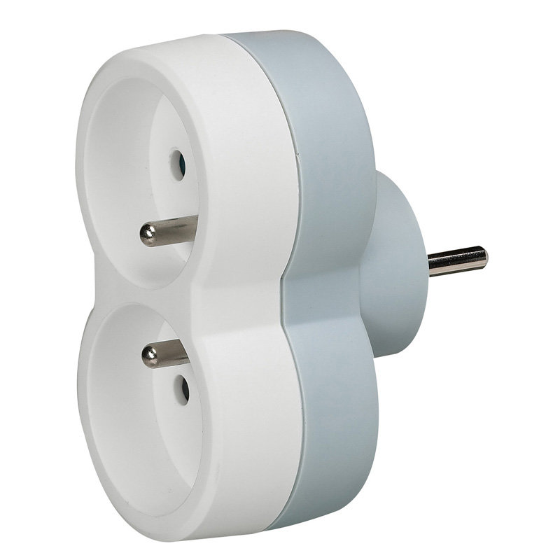 Legrand 050638 - Fiche multiprise 2 prises 2P+T 16A 230V avec sorties frontales