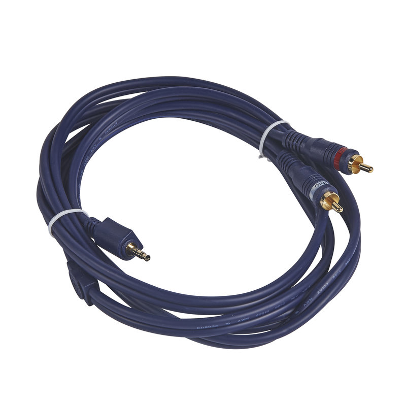 Legrand 051405 - Cordon audio stéréo Jack 3,5mm mâle vers 2 RCA mâle Y longueur 2m