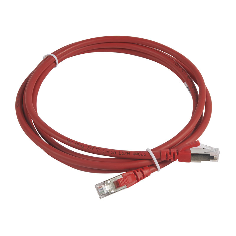 Legrand 051871 - Cordon de brassage RJ45 - LSOH- cat.6A - 100 ohms - S/FTP blindé- L. 2 m -rouge