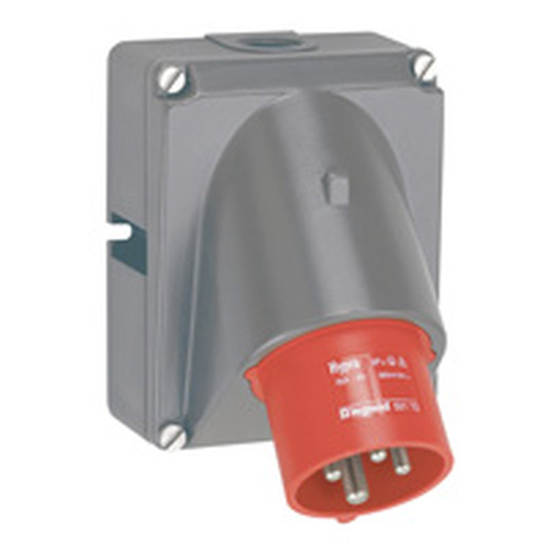 Legrand 052173 - Fiche inclinée Hypra IP44 16A - 380V~ à 415V~ - 3P+T - plastique