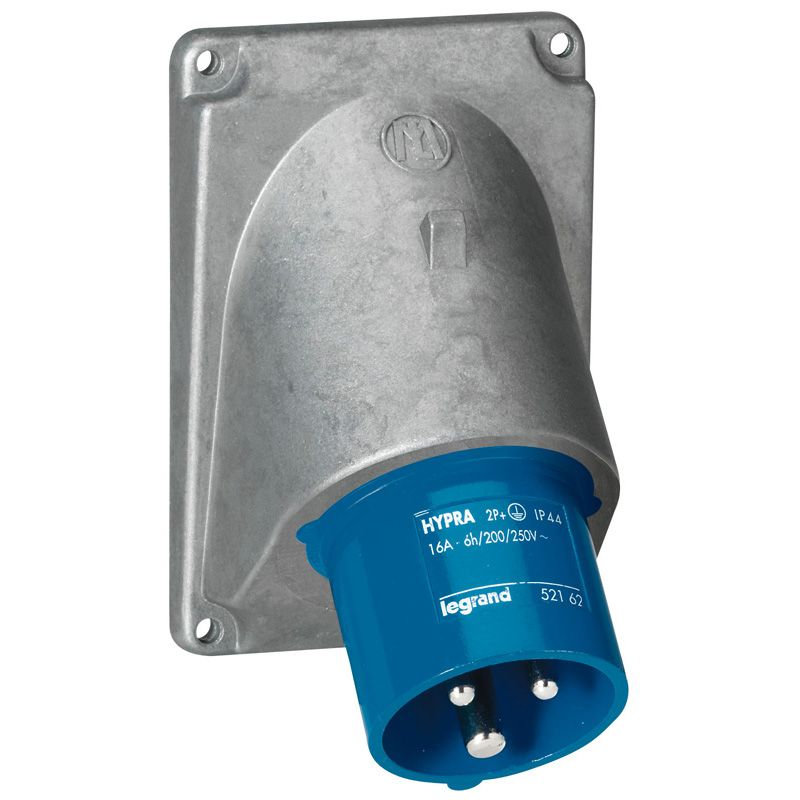 Legrand 052862 - Fiche inclinée Hypra IP44 32A - 200V~ à 250V~ - 2P+T - métal