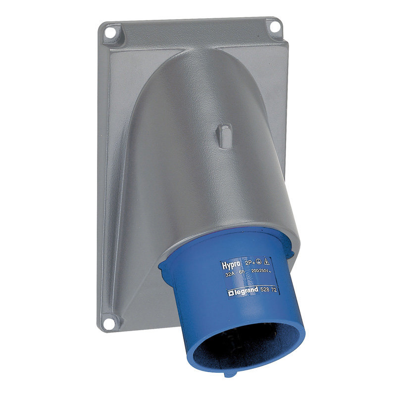 Legrand 053772 - Fiche inclinée Hypra IP44 63A - 200V~ à 250V~ - 2P+T - plastique