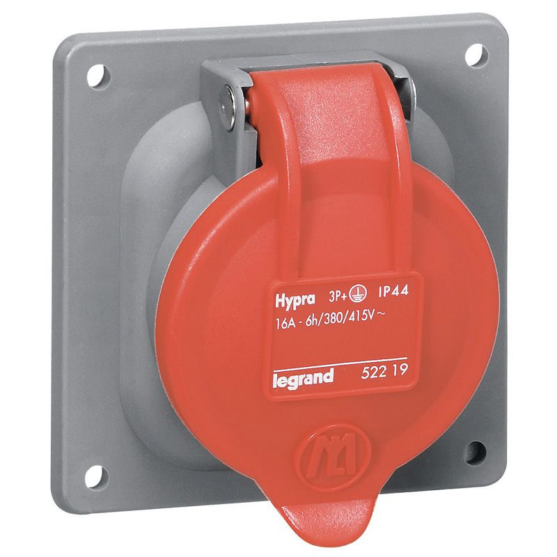 Legrand 053824 - Prise fixe Hypra IP44 63A - 380V~ à 415V~ - 3P+N+T - plastique