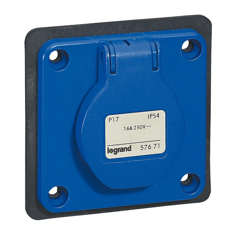 Legrand 057671 - Prise P17 à brochage domestique IP54 16A - 250V~ - 2P+T
