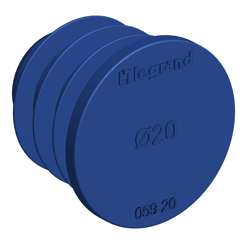 Legrand 05921 - Lot de 500 bouchons RE - Ø20mm - IP40 - en plastique