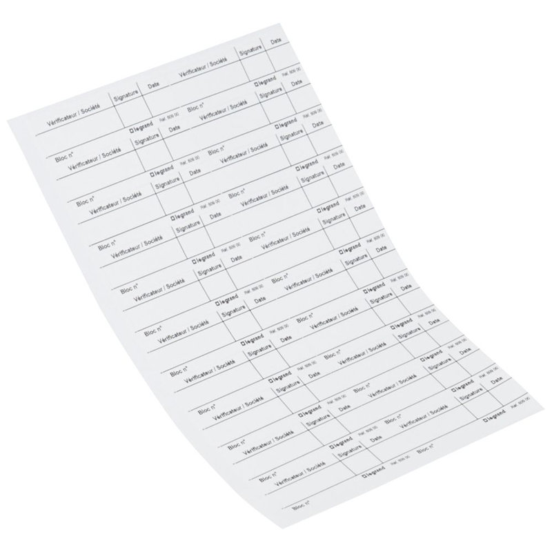 Legrand 060900 - Etiquette de maintenance pour BAES , BAES + BAEH et BAEH