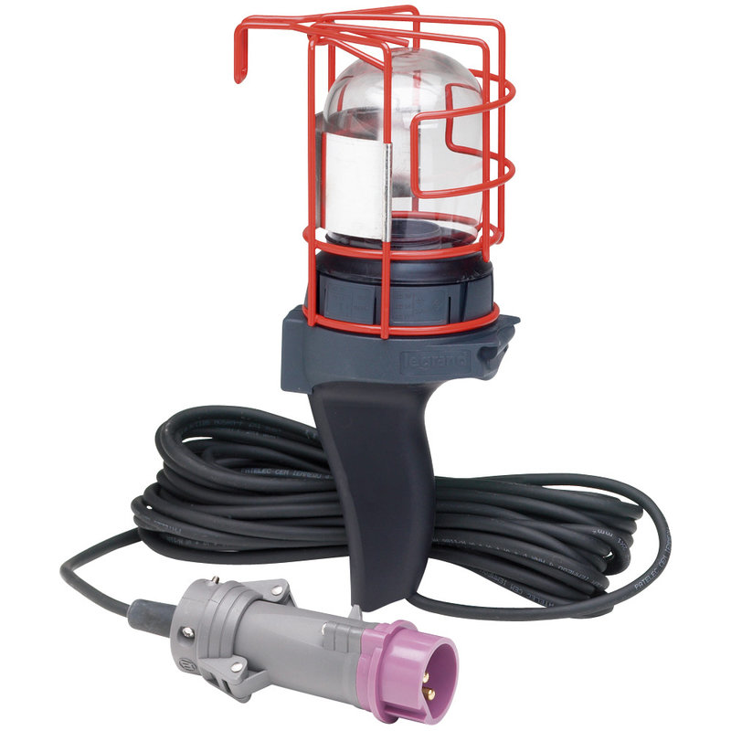 Legrand 062215 - Baladeuse chantier 24V 75W maximum IP55 avec fiche Hypra droite et cordon 10m