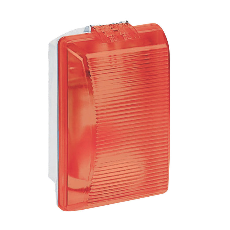 Legrand 062402 - Hublot rectangulaire étanche Plexo avec diffuseur rouge pour lampe E27