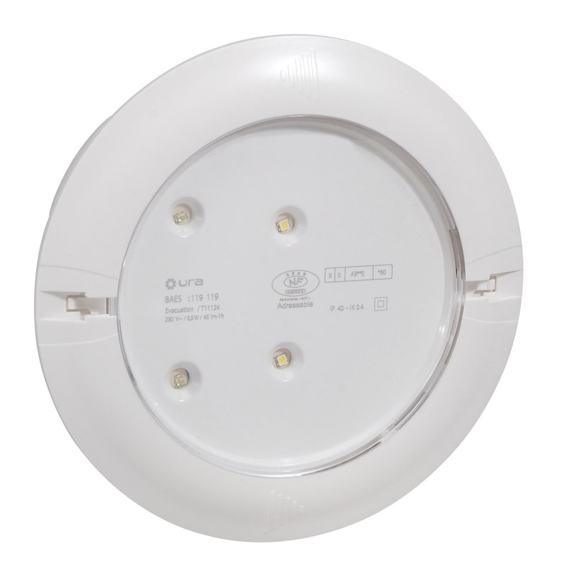 Legrand 062824 - LSC d'évacuation encastré 45lm IP40 IK04 Kickspot plastique tension 24/48V=