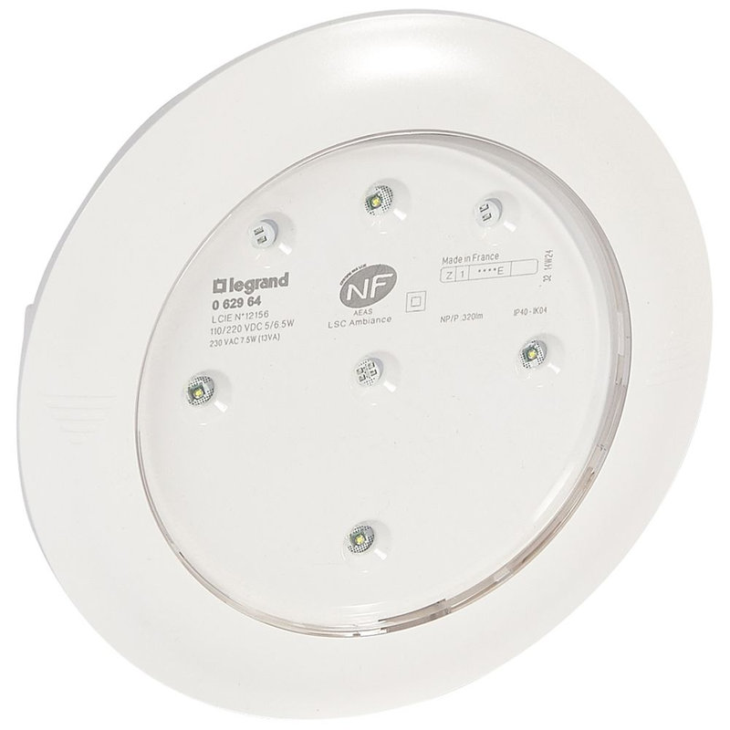 Legrand 062964 - LSC d'ambiance encastré 320lm IP40 IK04 Kickspot tension 110/220V= 230V~