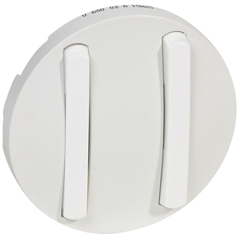 Legrand 065002 - Enjoliveur étroit Céliane double interrupteur , va-et-vient ou poussoir - blanc