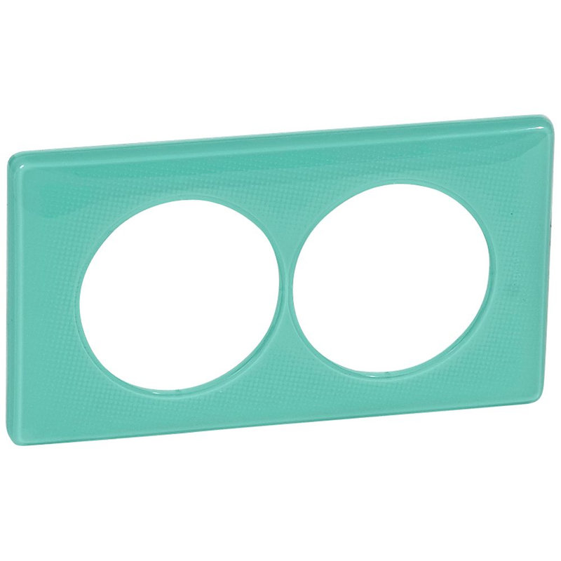 Legrand 066648 - Plaque Céliane Memories 2 postes pour rénovation entraxe 57mm - Turquoise 50's