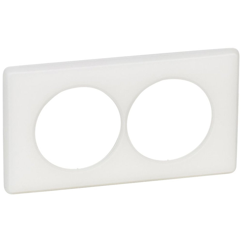 Legrand 066708 - Plaque Céliane Poudré 2 postes pour rénovation entraxe 57mm - finition Craie