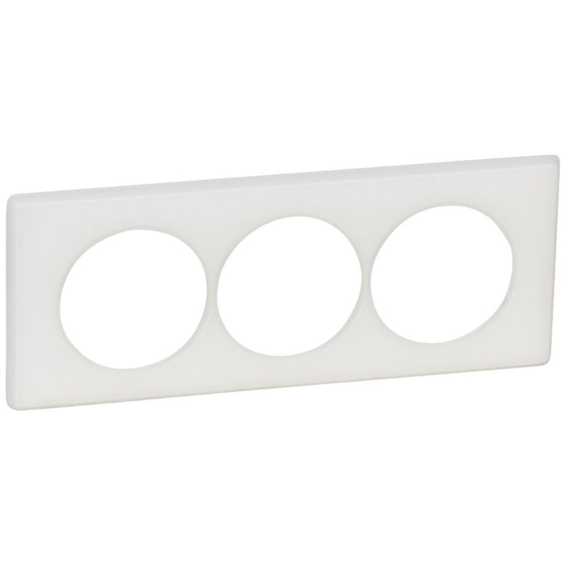 Legrand 066709 - Plaque Céliane Poudré 3 postes pour rénovation entraxe 57mm - finition Craie