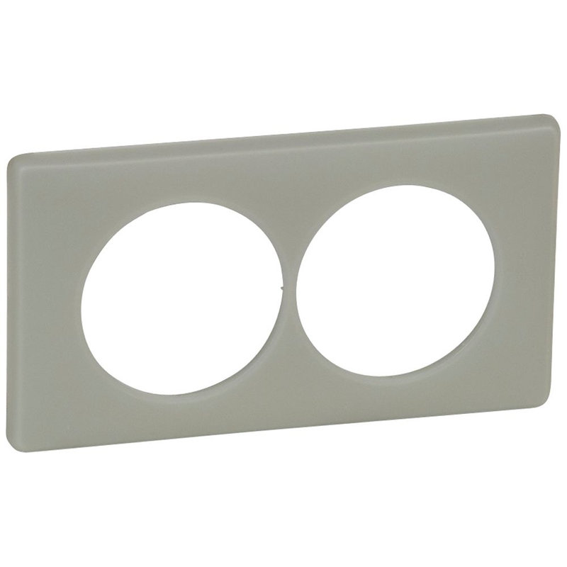 Legrand 066718 - Plaque Céliane Poudré 2 postes pour rénovation entraxe 57mm - finition Argile