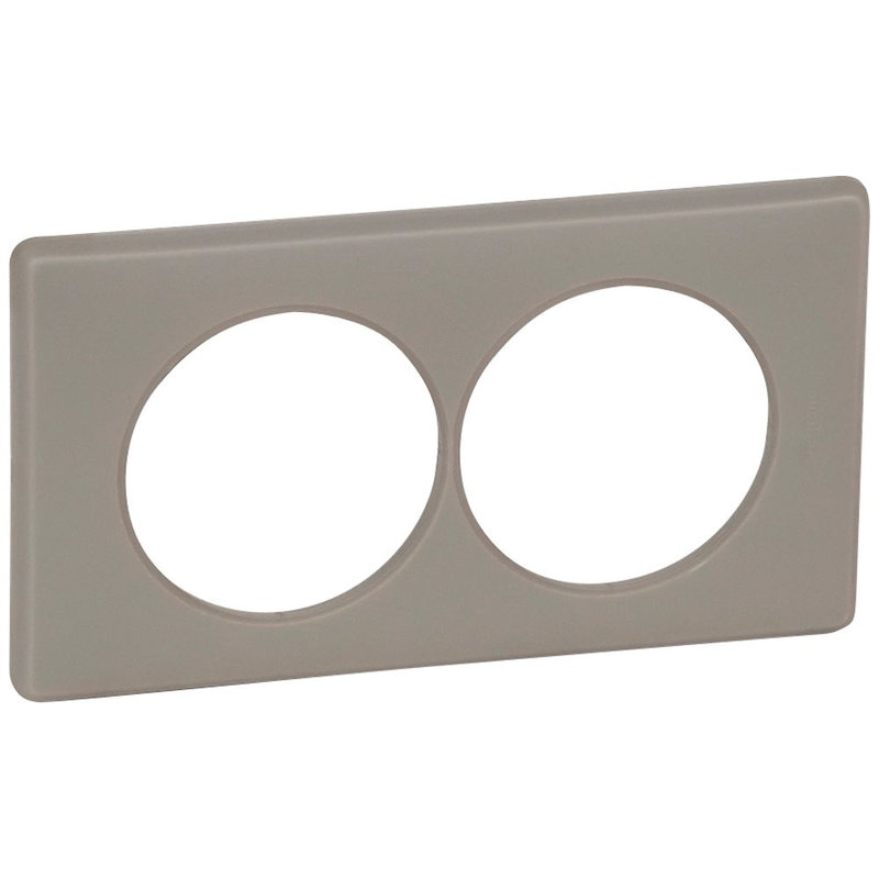 Legrand 066728 - Plaque Céliane Poudré 2 postes pour rénovation entraxe 57mm - finition Grès