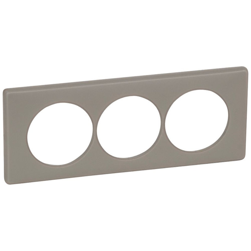 Legrand 066729 - Plaque Céliane Poudré 3 postes pour rénovation entraxe 57mm - finition Grès