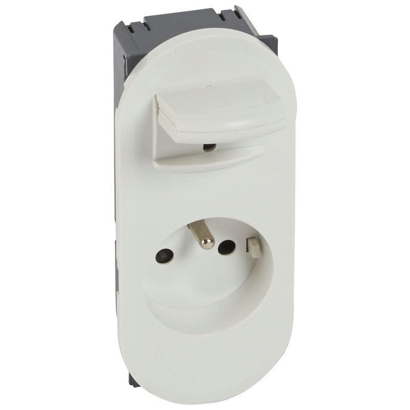Legrand 067133 - Prise de courant manipulation facile Céliane 16A 250V 2P+T avec enjoliveur blanc