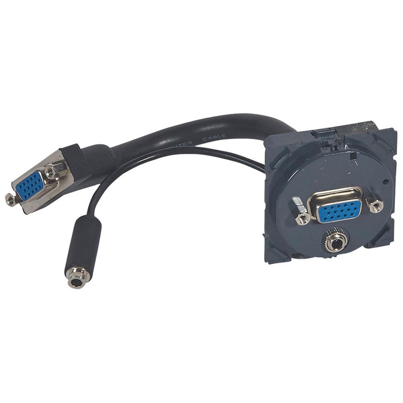 Legrand 067376 - Prise HD15 femelle et jack 3,5mm pré-connectorisée Céliane