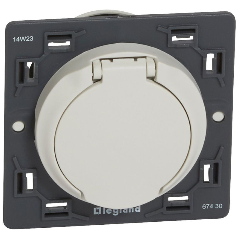 Legrand 067430 - Prise d'aspiration centralisée Céliane sans contact livrée avec enjoliveur blanc