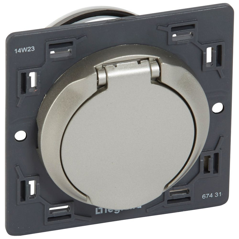 Legrand 067431 - Prise d'aspiration centralisée Céliane sans contact avec enjoliveur titane