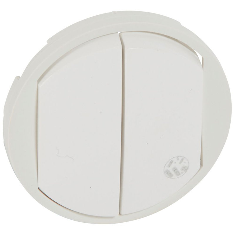 Legrand 067741 - Enjoliveur antimicrobien Céliane double interrupteur/va-et-vient/poussoir -Blanc