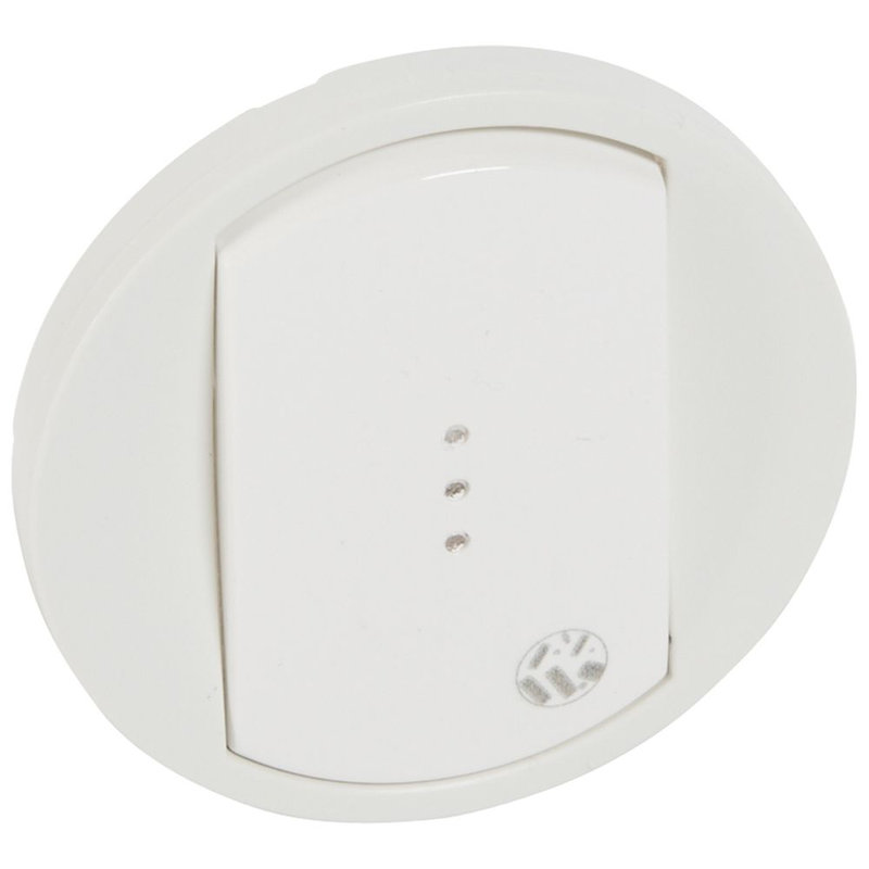 Legrand 067742 - Enjoliveur antimicrobien Céliane inter, va-et-vient/poussoir avec voyant -blanc