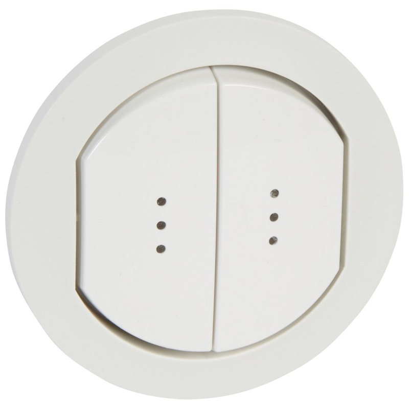 Legrand 067804 - Enjoliveur double à voyant Céliane IP44 pour référence 067001 ou 067031 - Blanc
