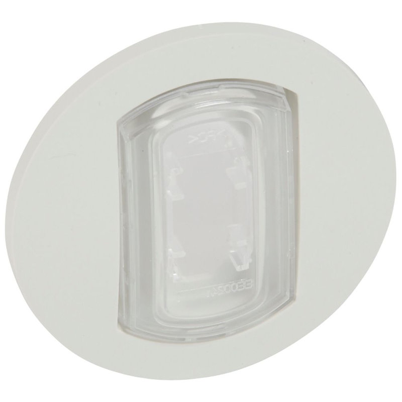 Legrand 067805 - Enjoliveur avec porte étiquette Céliane IP44 pour réf.067001/067031 - Blanc