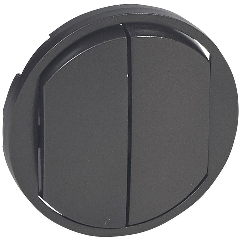 Legrand 067902 - Enjoliveur large Céliane double interrupteur, va-et-vient ou poussoir - graphite