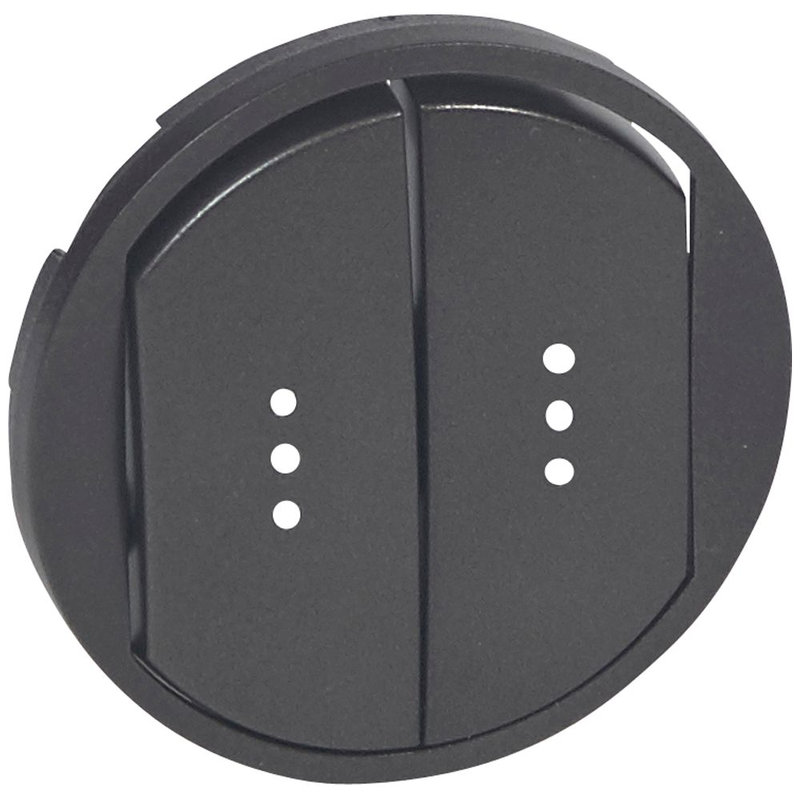 Legrand 067904 - Enjoliveur Céliane double inter, va-et-vient ou poussoir à voyant - graphite