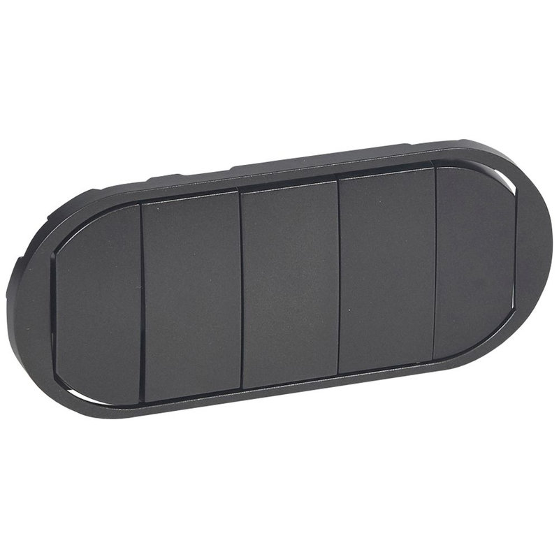 Legrand 067905 - Enjoliveur large Céliane interrupteur/va-et-vient/poussoir 5 commandes -graphite
