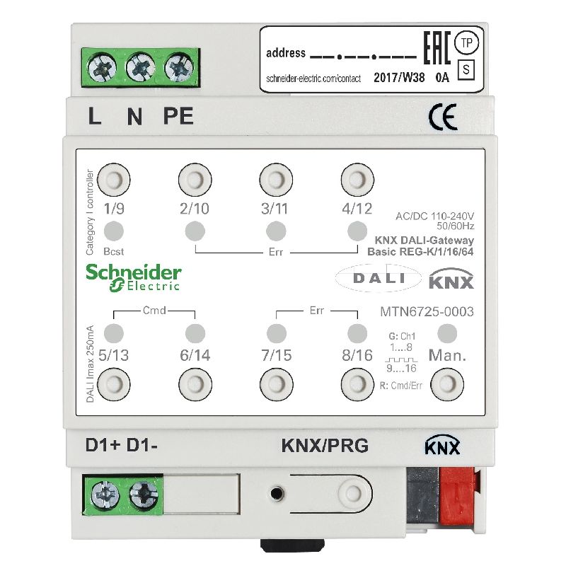 KNX - actionneur éclairage avec interface DALI - 1 MTN6725-0003