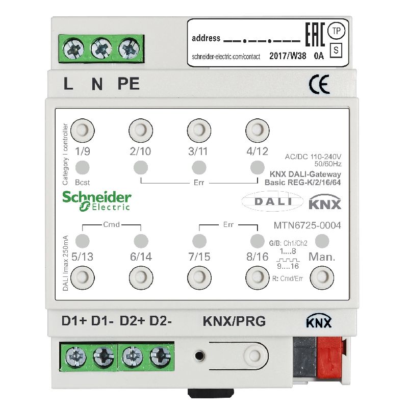 KNX - actionneur éclairage avec interface DALI - 2 MTN6725-0004