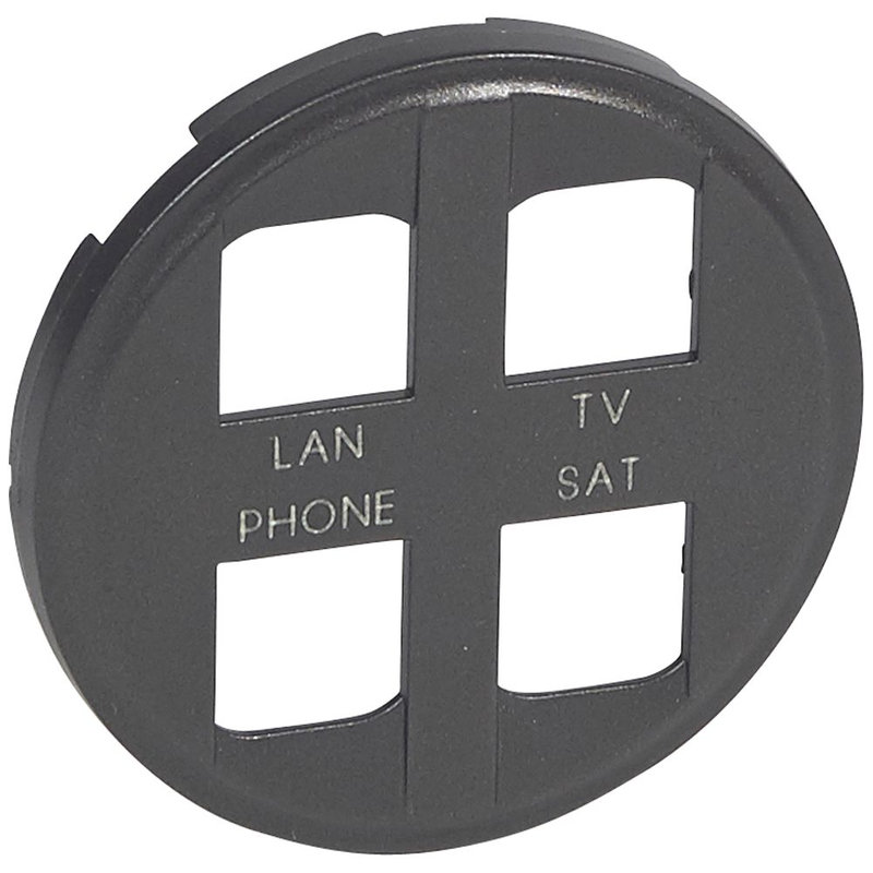 Legrand 067994 - Enjoliveur Céliane pour prise quadruple réseau Optimum auto - finition graphite