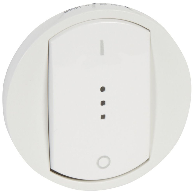 Legrand 068023 - Enjoliveur Céliane doigt large pour interrupteur bipolaire à voyant - Blanc