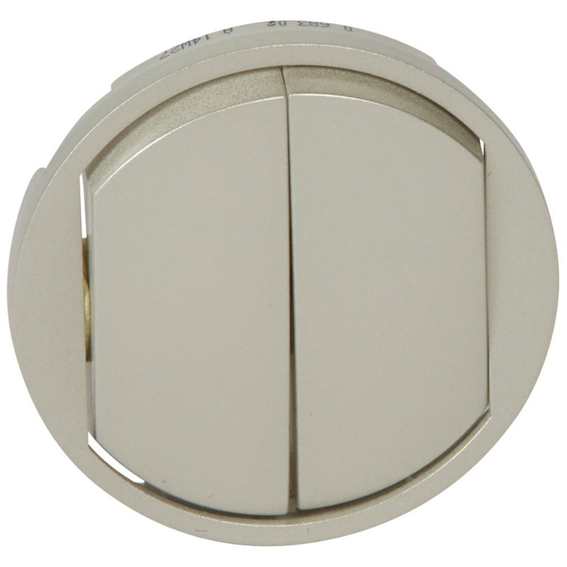Legrand 068302 - Enjoliveur large Céliane double interrupteur, va-et-vient ou poussoir - titane