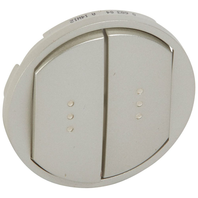 Legrand 068304 - Enjoliveur large Céliane double inter, va-et-vient ou poussoir à voyant -titane