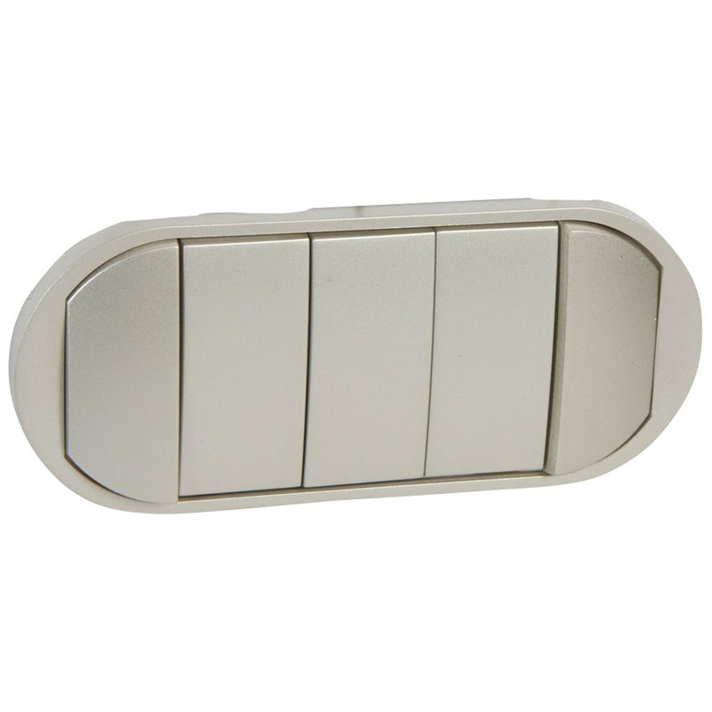 Legrand 068311 - Enjoliveur large Céliane interrupteur/va-et-vient/poussoir -5 commandes - titane