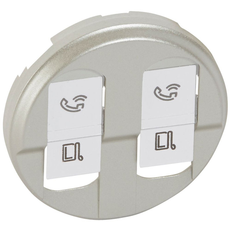 Legrand 068552 - Enjoliveur Céliane pour prise double RJ45 - finition titane