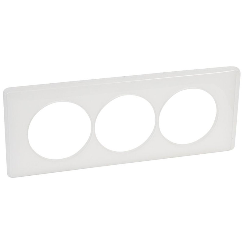 Legrand 068809 - Plaque Céliane Laqué 3 postes pour rénovation entraxe 57mm - finition Blanc