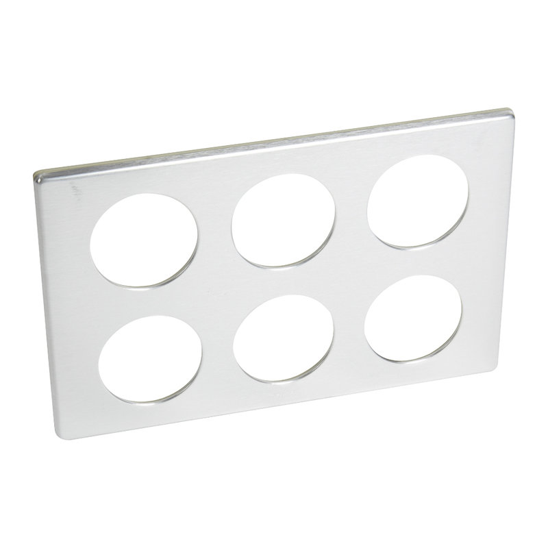 Legrand 068920 - Plaque Céliane Métal 2x3 postes - finition Aluminium