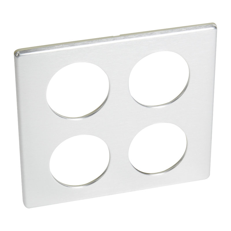 Legrand 068963 - Plaque Céliane Métal 2x2 postes - finition Aluminium