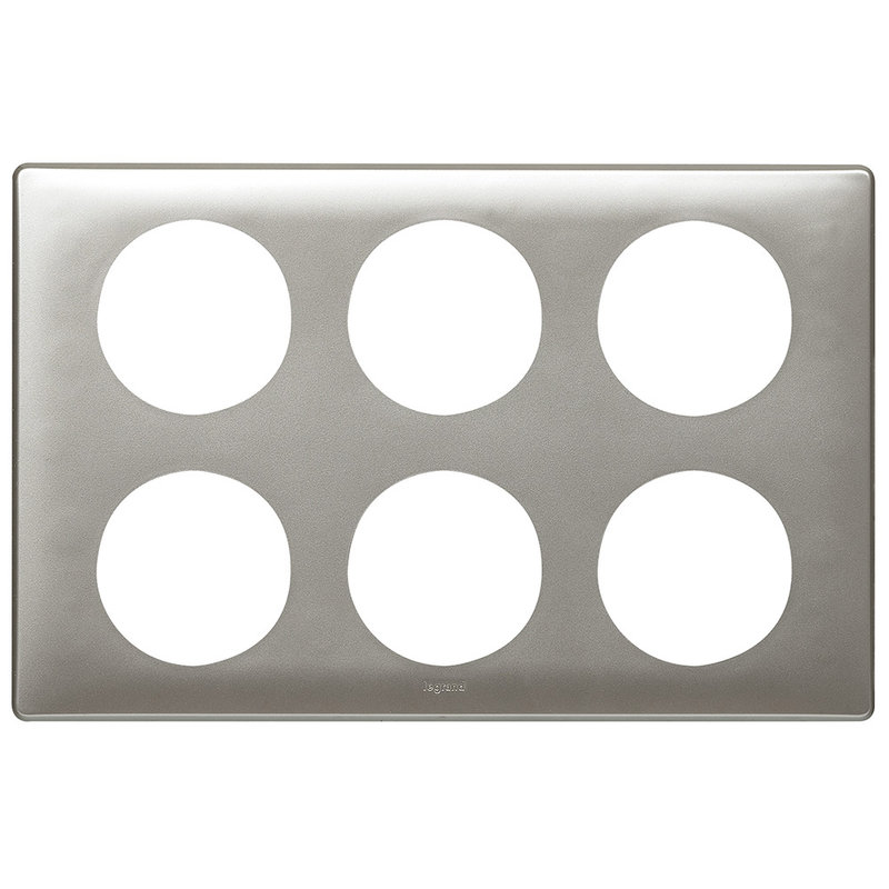 Legrand 068969 - Plaque Céliane Métal 2x3 postes - finition Titane