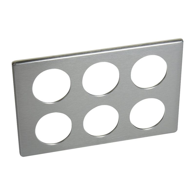 Legrand 068970 - Plaque Céliane Métal 2x3 postes - finition Tungstène
