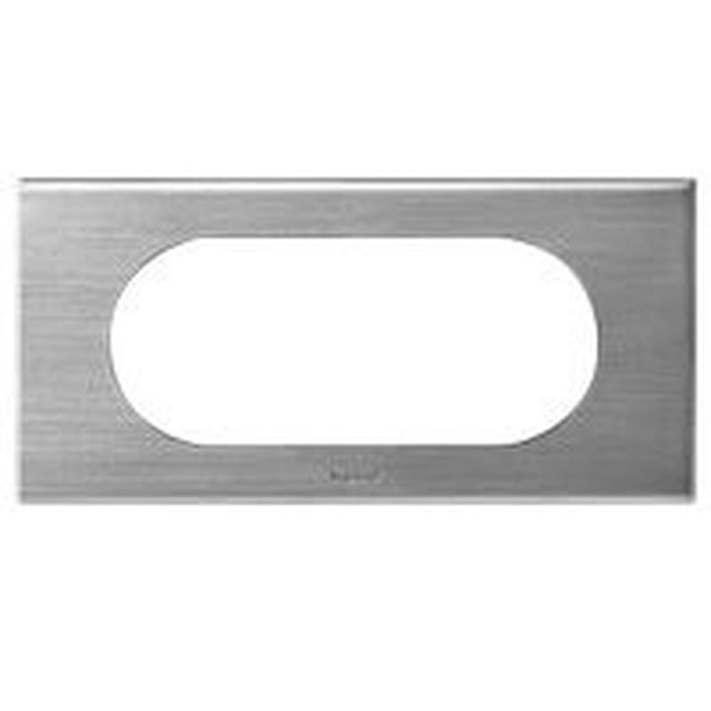 Legrand 069105 - Plaque Céliane Matières 4 à 5 modules - finition Inox Brossé