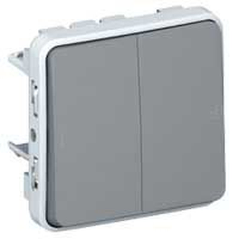 Legrand 069545 - Double poussoir étanche NO+NF Plexo composable IP55 10A - gris